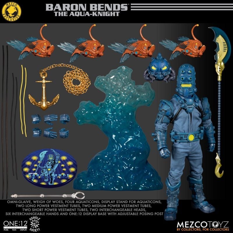 Mezco One:12 Collective Rumble Society Baron Bends and the Aquaticons